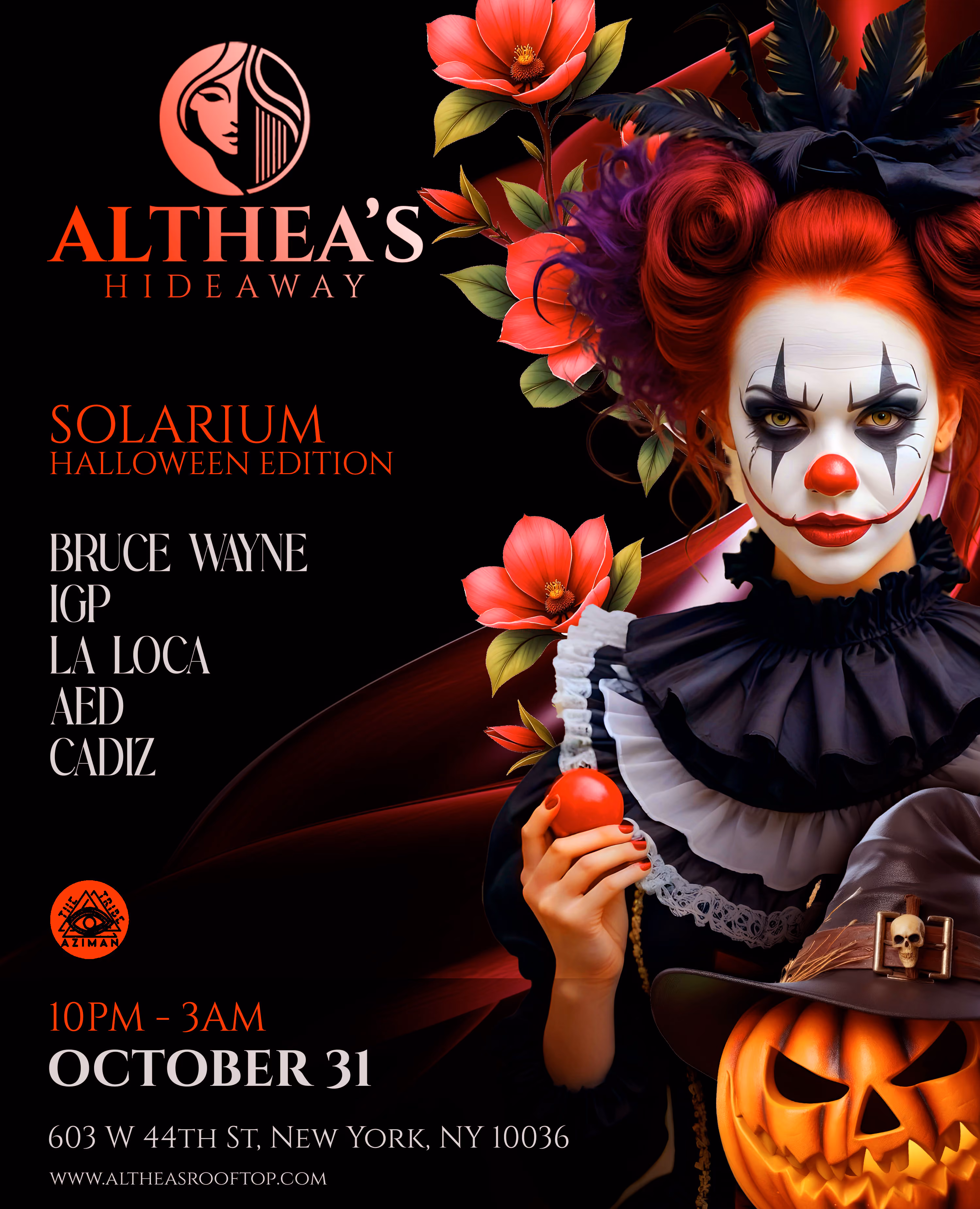 Flyer for Althea's Hideaway Lounge